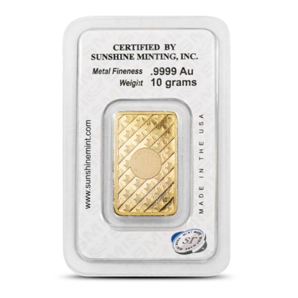 Buy 10 Gram Sunshine Gold Bar (New w/ Assay, MintMark SI) - Image 2