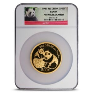 1987 5 oz Proof Chinese Gold Panda Coin NGC PF69 UCAM