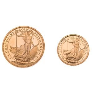 1987 Proof Gold Britannia 2 Coin Set Boxed