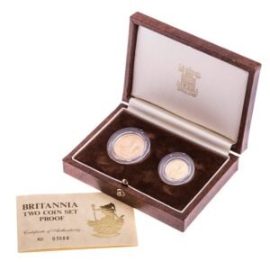 1987 Proof Gold Britannia 2 Coin Set Boxed