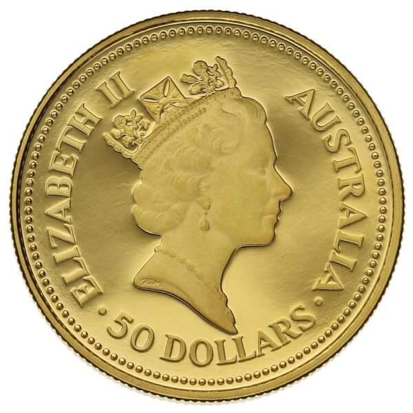 1988 Proof 1/2 oz Australian Kangaroo Gold Nugget Coin - Image 2