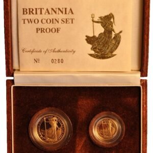 1988 Proof Gold Britannia 2 Coin Set Boxed