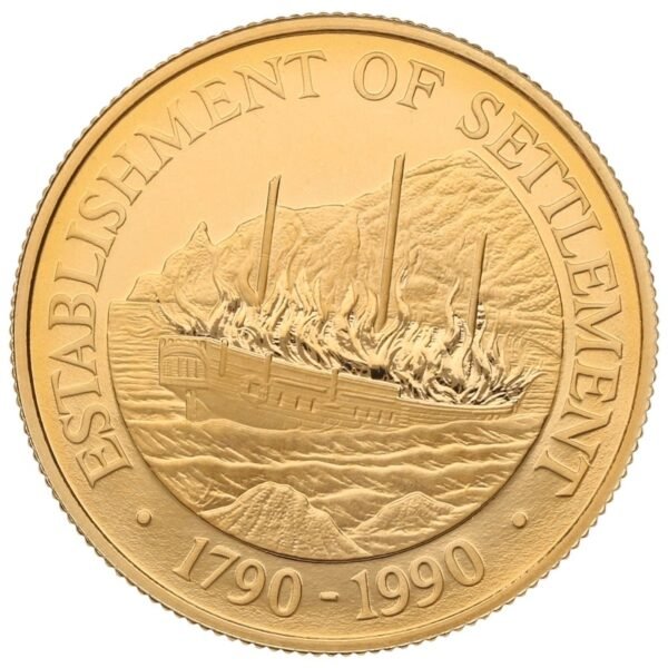 1990 Pitcairn Islands $250 Bicentenary of the First Settlement Gold Proof Coin Boxed - Image 3