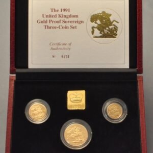 1991 Proof Gold Sovereign 3 Coin Set Boxed