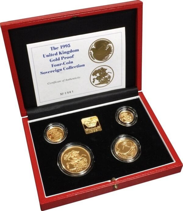 1995 Proof Gold Sovereign 4 Coin Set Boxed