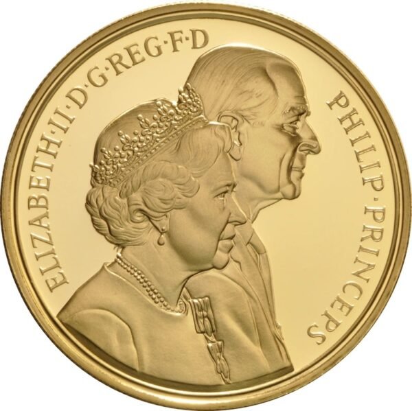 1997 Proof £5 Gold Crown Coin Golden Wedding Anniversary of Her Majesty the Queen Boxed - Image 2