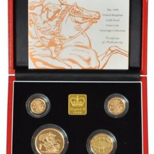 1999 Proof Gold Sovereign 4 Coin Set Boxed