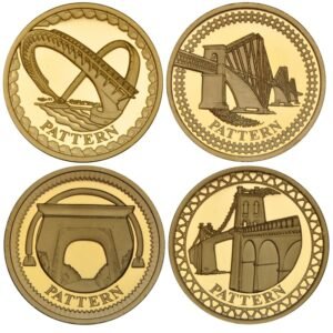 2003 Proof Gold 1 Pound Coin Bridges 4 Coin Set Boxed
