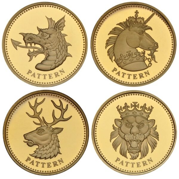 2004 Proof Gold £1 Pound Coin Heraldic Beasts 4 Coin Set Boxed - Image 2
