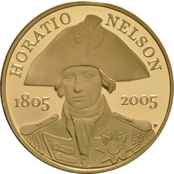 2005 Twin Gold £5 Proof Crown set Nelson and Trafalgar 200th Anniversary Boxed - Image 2