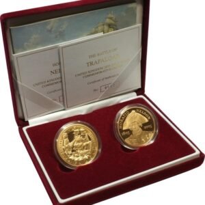 2005 Twin Gold £5 Proof Crown set Nelson and Trafalgar 200th Anniversary Boxed