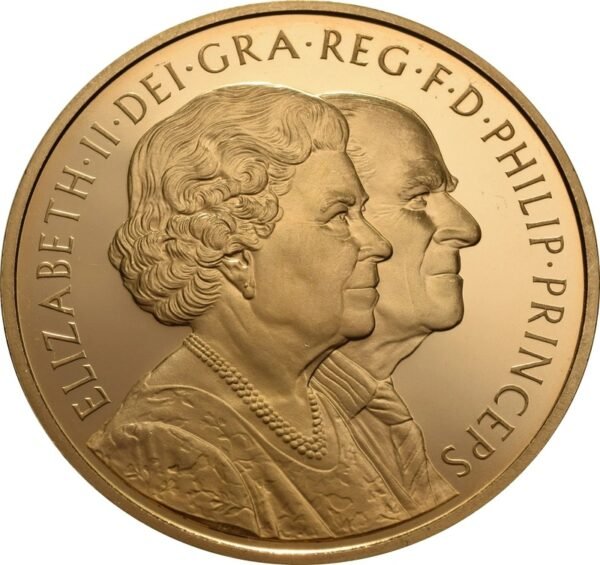 2007 Proof Gold £5 Coin Quintuple Sovereign Diamond Wedding - Image 2