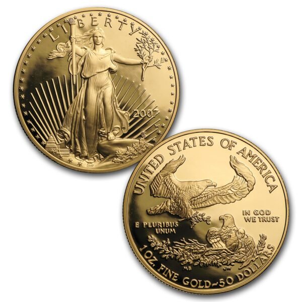 2007-W 4-Coin Proof American Gold Eagle Set (Box + CoA) - Image 2