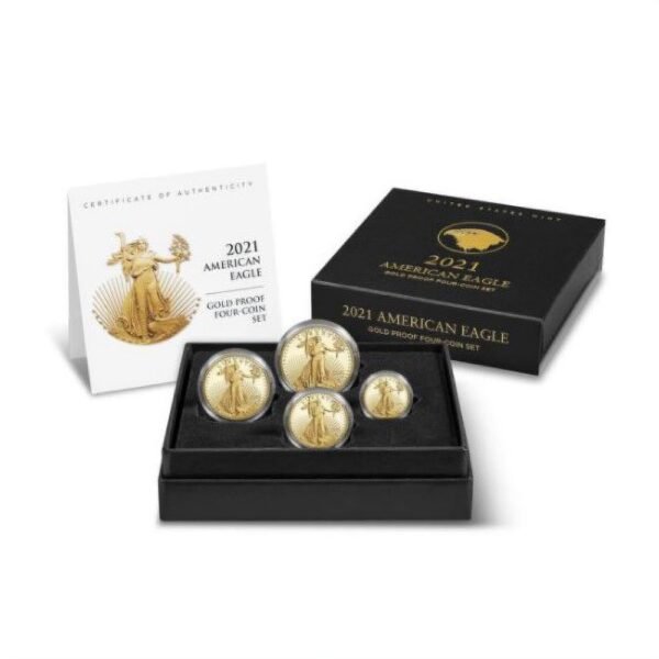 2021-W 4-Coin Proof American Gold Eagle Set (Box + CoA, Type 2) - Image 4