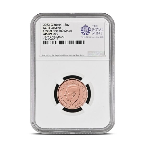 2022 British Gold Memorial Sovereign NGC MS69 DPL (First 500 Struck, King Charles Obverse)