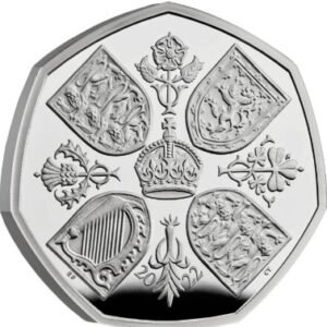 2022 Her Majesty Queen Elizabeth II Memorial Fifty Pence Proof Platinum Coin Boxed