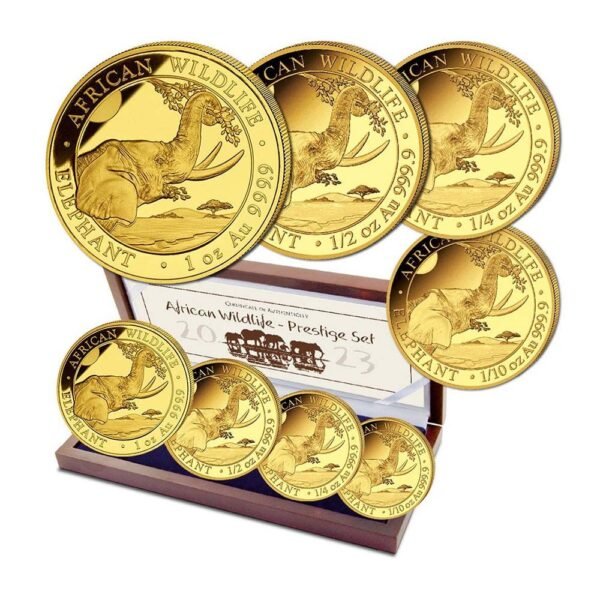 2023 Proof Somalia Gold Elephant African Wildlife Prestige Coin Set (Box + CoA)