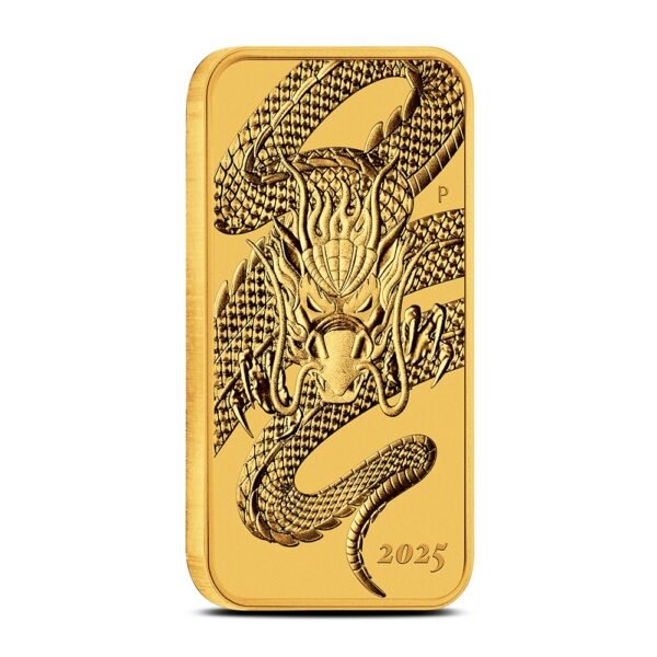 2025 1 oz Australian Rectangular Gold Dragon Coin (BU) - Image 3