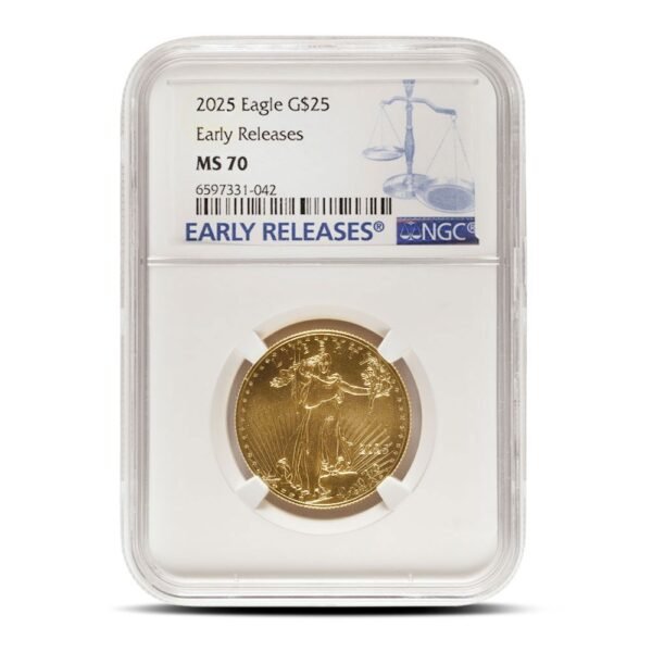 2025 1/2 oz American Gold Eagle Coin NGC MS70 ER