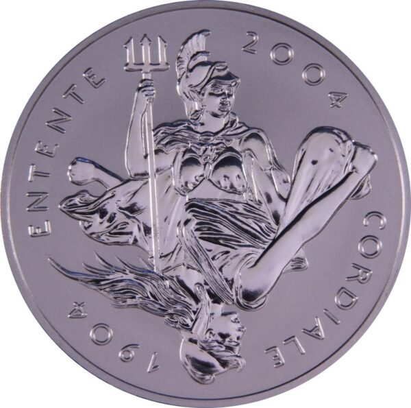 3 oz Platinum Entente Cordiale £5 Pounds Piedfort Proof Crown 2004 Boxed - Image 3