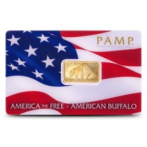 Buy 5 Gram PAMP Suisse America The Free American Buffalo Gold Bar (New w/ Assay)