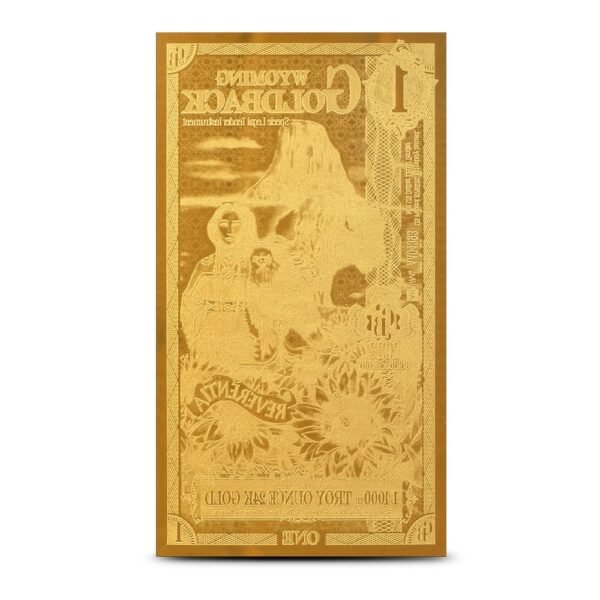 5 Piece Wyoming Goldback Gold Note Set (Random Year, New) - Image 4