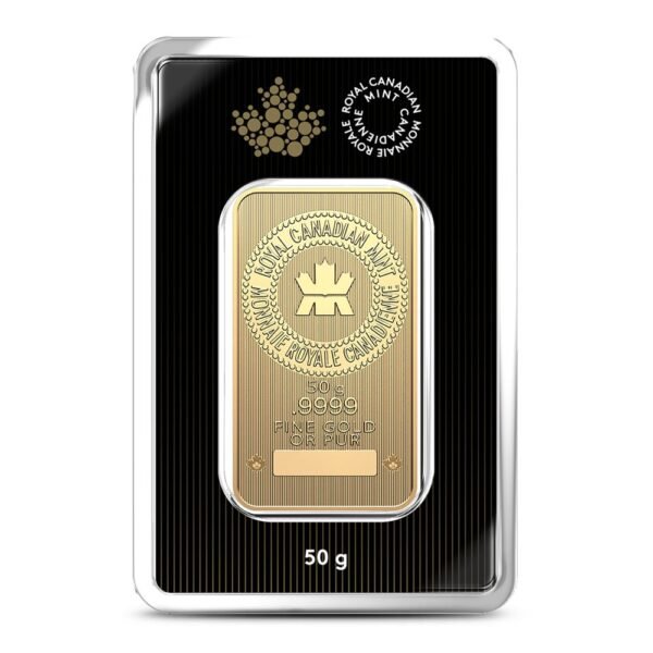 50 Gram (RCM) Royal Canadian Mint Gold Bar (New w/ Assay)