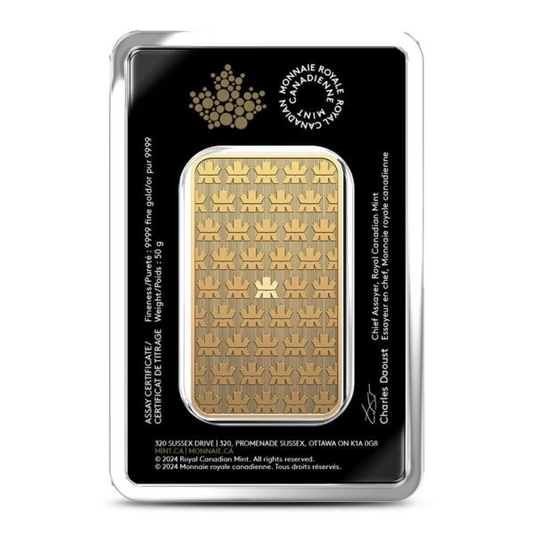 50 Gram (RCM) Royal Canadian Mint Gold Bar (New w/ Assay) - Image 2