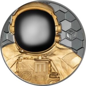 ASTRONAUT Real Heroes 5 Oz Black Proof Gold Coin 500$ Cook Islands 2024