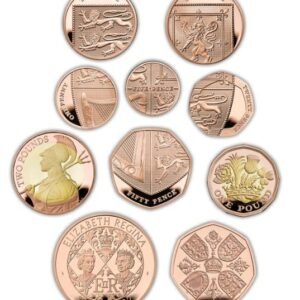 2022 Gold Her Majesty Queen Elizabeth II Proof Memorial Definitive Coin Set Boxed