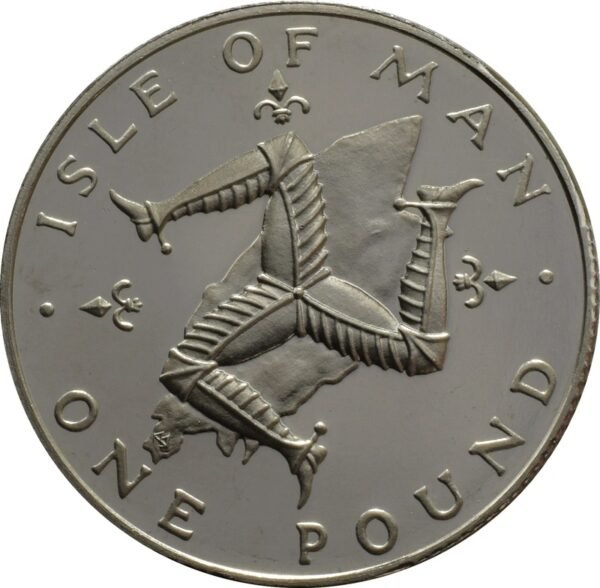Isle Of Man One Pound Proof Platinum Coin Triskellion on Island