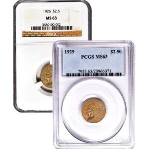 Pre-33 $2.50 Indian Gold Quarter Eagle Coin (MS63, PCGS or NGC)