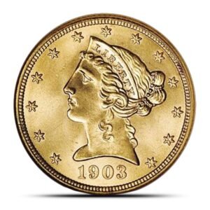 Pre-33 $5 Liberty Gold Half Eagle Coin (Cleaned)